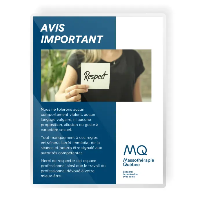 Affiche plastifiée sur le respect et la conduite